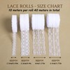 44 Yards White Lace Ribbon Crochet Lace Trim with Scalloped