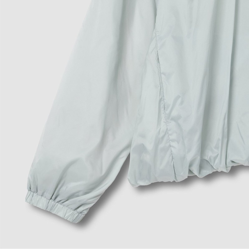 JAJU [JAJU] Women's Soft Shirring Cropped Jumper_Mint Grey