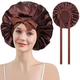 Coubeau Silk Bonnet Sleep Cap for Women - 100% Silk Bonnet Sleep Cap Silk Hair Cap for Night Silk Bonnet Sleep Cap