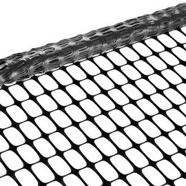 BOEN 4' x 50' Black Temporary Fencing, Mesh Snow Fence, Plastic, Safety Garden Netting, Above Ground Barrier, for Deer, Kids, Swimming Pool, Silt, Lawn, Rabbits, Poultry, Dogs