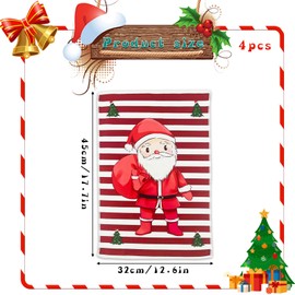 Christmas Towel 4 Pcs Christmas Hand Towels 12.6 x 17.7 inch Microfibre Christmas Towels Christmas Tree Snowflake Santa Hand Towels Absorbent Christmas Tea Towels Set for Home Kitchen Bathroom