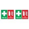 First Aid Fire Extinguisher Inside Vinyl Sticker Decals – Set