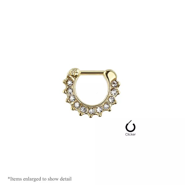 Luxe Modz 11 Gem Paved Gold Color IP 316L Surgical