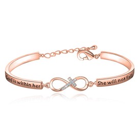 CHOORO Christian Bracelet Gift Religious Jewelry Psalm 46:5 God is Within Her She Will Not Fall Bracelet Bible Verse Bracelet Gift for Daughter Best Friends Gift (God is Within Her br RG)