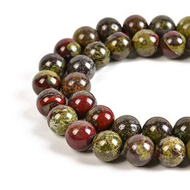 Nancybeads Gemstone Round Spacer Loose Beads 1 Strand 15.5" (Dragon Blood Jasper, 8mm 45Beads)