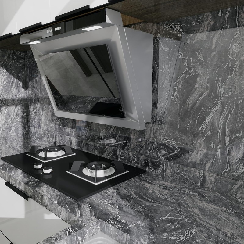 SOON AFTER Silver Marble Contact Paper Glossy Thick Peel and