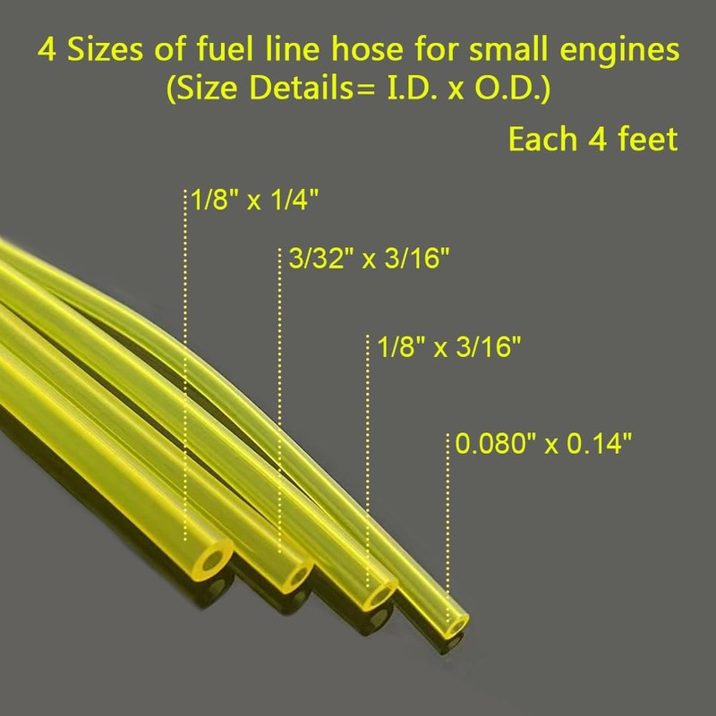 HUZTL Fuel Line Hose Kit 3/32" x 3/16" 1/8" x