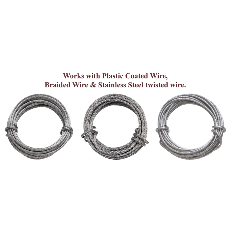 HangZ 70100 100lb #8 Plastic Coated Stainless Steel Gallery Wire,