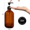 2PCS Amber Dish Soap Dispenser for Kitchen (16 Oz), Brown