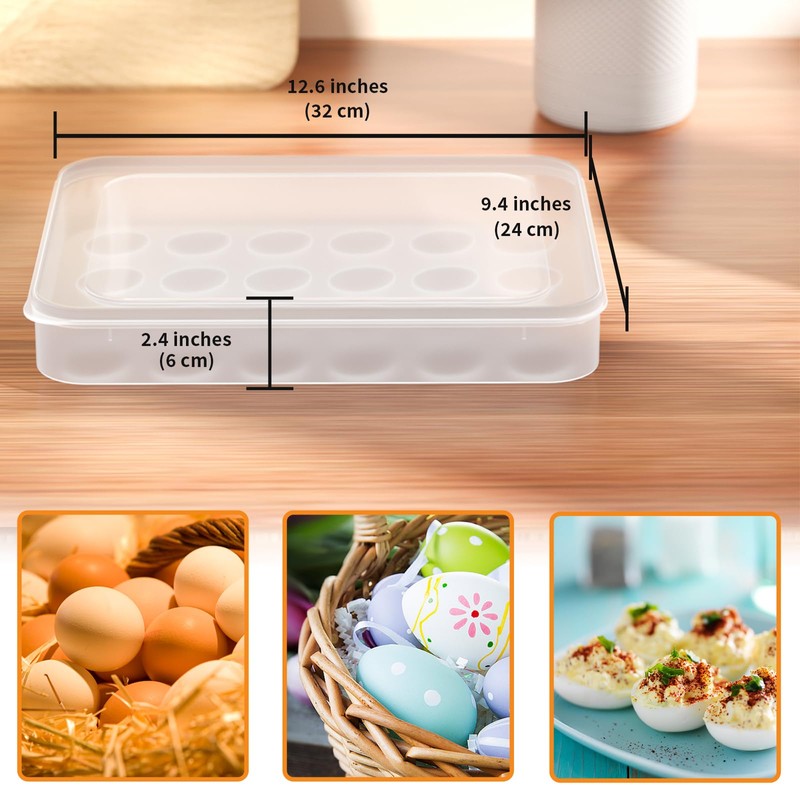 77L Deviled Egg Containers with Lid, (Set of 3), Plastic
