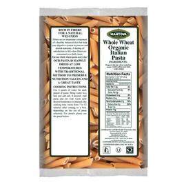 Mantova Italian Organic Whole Wheat Penne Rigate Pasta - 100% Durum Semolina Organic Penne - 16 Oz (Pack Of 6) - Product Of Italy