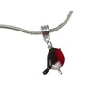Robin bird Charm for Bracelets hand resin enamelled gift in