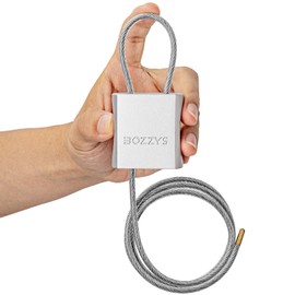 BOZZYS Cable Lock with 3 Keys | L 3.28ft(1m),D 1/6in(4mm) Adjustable Steel Cable Padlock | Aluminum Locks for Bikes, Gate, Lockers & Outdoor Gear | Weatherproof& Silver