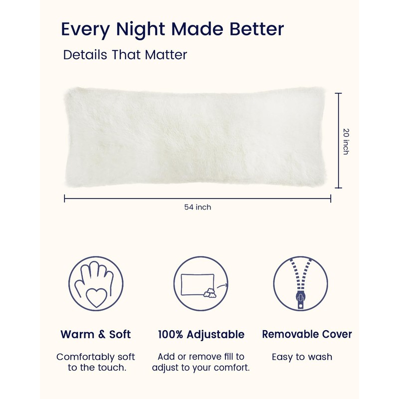ZonLi Fluffy Body Pillow, Full Body Pillows for Adults, Long