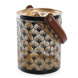 Logbuch-Verlag Lantern with Handle Black Gold Christmas Decoration Gift Metal 19.5 cm High