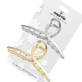 Hair Clips Large Metal Hair Claw Clips Strong Hold Vintage Shark Claw Clips Clamp Hair Accessories for Women Girls Thin Thick Hairs (Gold & Silver)