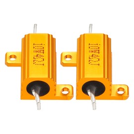 YOKIVE 2 Pcs Aluminum Case Resistor, Office LED Converter Replacement Wirewound Resistance, Great for Daily Use (Gold, 10W 4 Ohm)