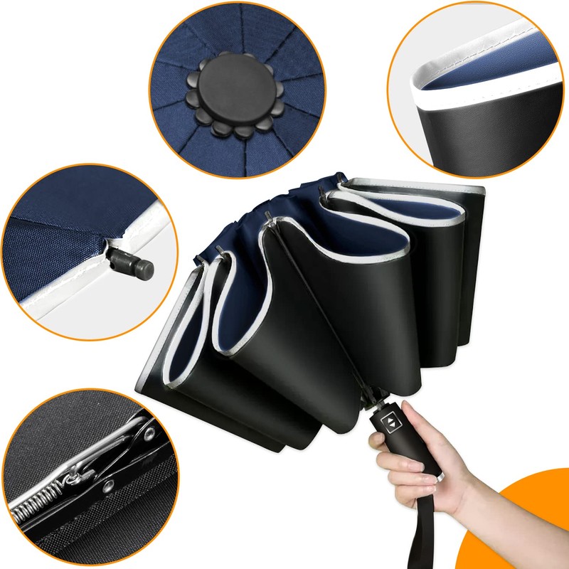 Poligono Windproof Umbrella, Large Pocket Umbrella for Men and Women,