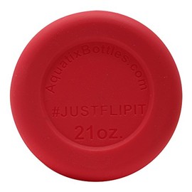 Red - Aquatix Protective Silicone Sleeve for Aquatix 21oz Flip Top Bottles, Anti-Slip Bottom Cover, BPA Free and Dishwasher Safe.