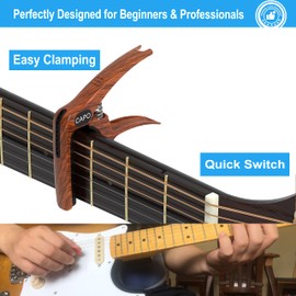 Guitar Clip Capo with Tuner by Elrido,Guitar Capo with Guitar Picks Holder,Capo with Guitar Tuner Clip-On Tuner, Clip on Digital Chromatic Tuner for Acoustic Electric Tuner for Ukulele Guitar and More