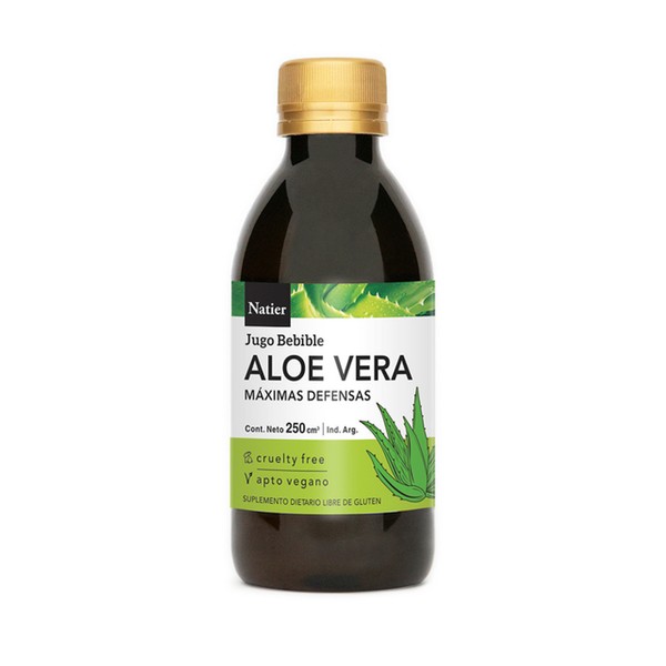 Natier Jugo Bebible Aloe Vera Vegan Liquid Aloe Vera Supplement with Vitamins B1, B2, B6 & B12, 250 cm3 / 8.45 fl oz