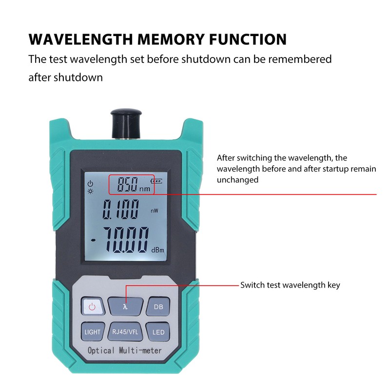 Optical Power Meter Mini Fiber Optic Cable Tester Multimeter High