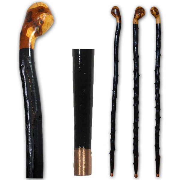 Imported Shillelagh Wooden Irish Walking Stick, Straight Handle, Handcrafted 100% Blackthorn Wood Cane, Lightweight Sturdy, One of a Kind Style, Made in Ireland 36"