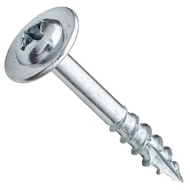 Centerline #8 x 1-1/4'' Oversized Washer Head Square X Wood Screws for Drawer Fronts, Zinc, 100-Pack