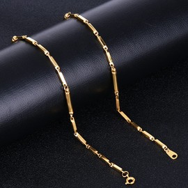 Jeroot Magnetic Necklace, Width 0.08 inch (2 mm), Total Length 17.7 inches (45 cm), 19.7 inches (50 cm), Necklace, Chain, Stainless Steel, 3 Colors, Exclusive, Yellow Gold