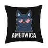 Ameowica Cat Mom Cat Lovers Cat Girlfriend Funny Cat Throw