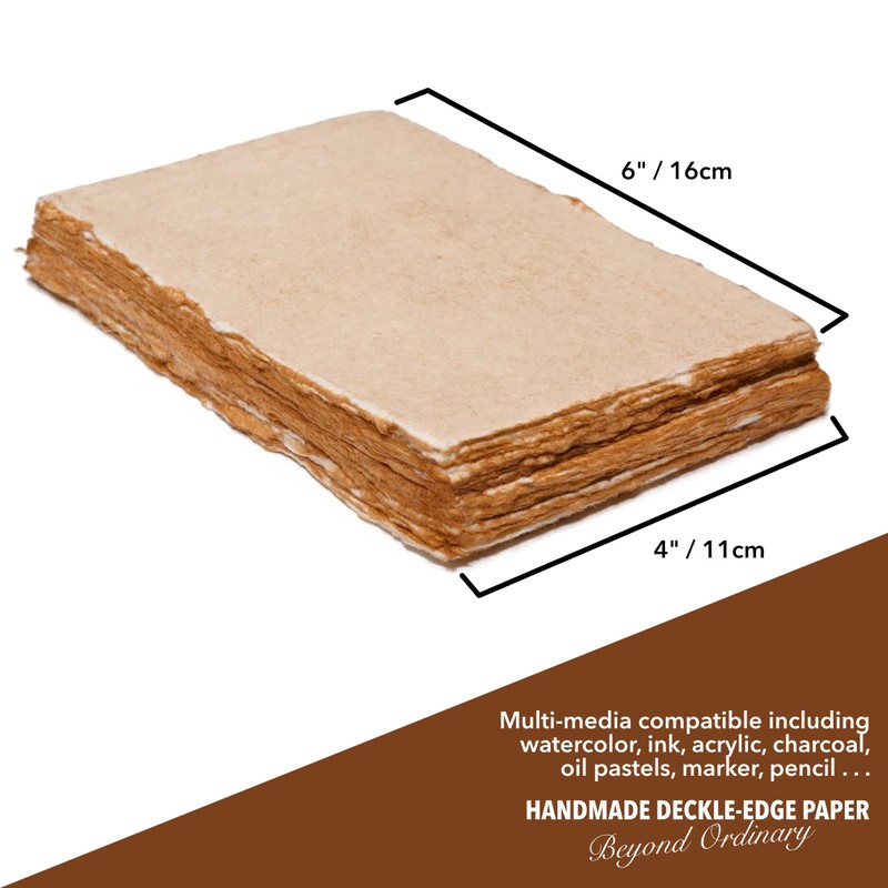 Thick Handmade Watercolour Paper A6 Size with Deckle Edge -