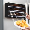 Allinside Magnetic Plastic Wrap Dispenser with Cutter and Labels, Aluminum