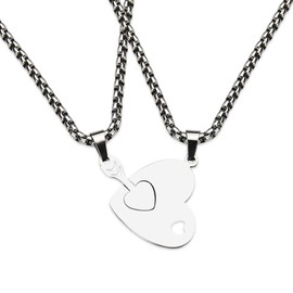 Matching Necklaces for Couples Cute Heart and Arrow Promise Necklace Set Long Distance Relationship Gifts for Couple Valentines Day Gift Ideas I Love You Gifts for Husband Wife Gifts for Her Him