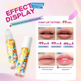 Roll On Lip Oil,Lip Moisturizer,Clear Lip Gloss for Teenage Girls,Nourishing Li/p O/il Non-Sticky,Macarons Liquid Lipstick,Non-Sticky Hydrating Lip-Oil Roll,Moisturizing Li/p Glow O/il Care,Moisturize