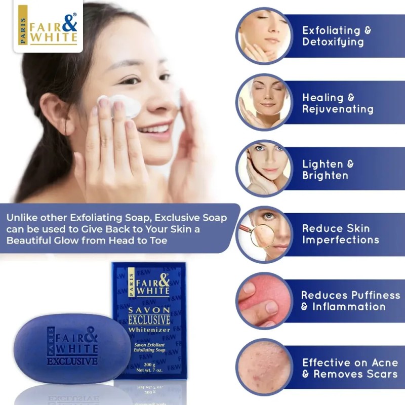 Jabón Exfoliante Aclarante Corporal Fair & White