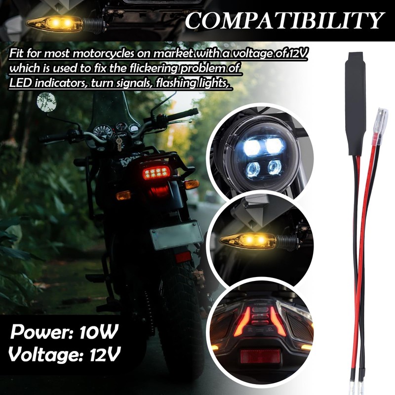 Figpade 4PCS Motorcycle Load Resistors LED Turn Signal,LED Resistor Turn