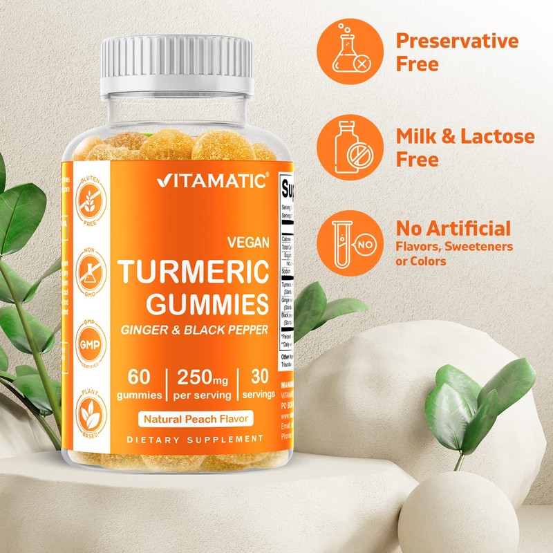 Vitamatic Turmeric Gummies with Ginger & Black Pepper Extract –