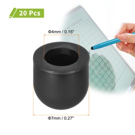 MECCANIXITY 20Pcs Replacement Stylus Pen Tips 7mm Conductive Capacitive Touch Screen Pens Tips Silicone Rubber, Black