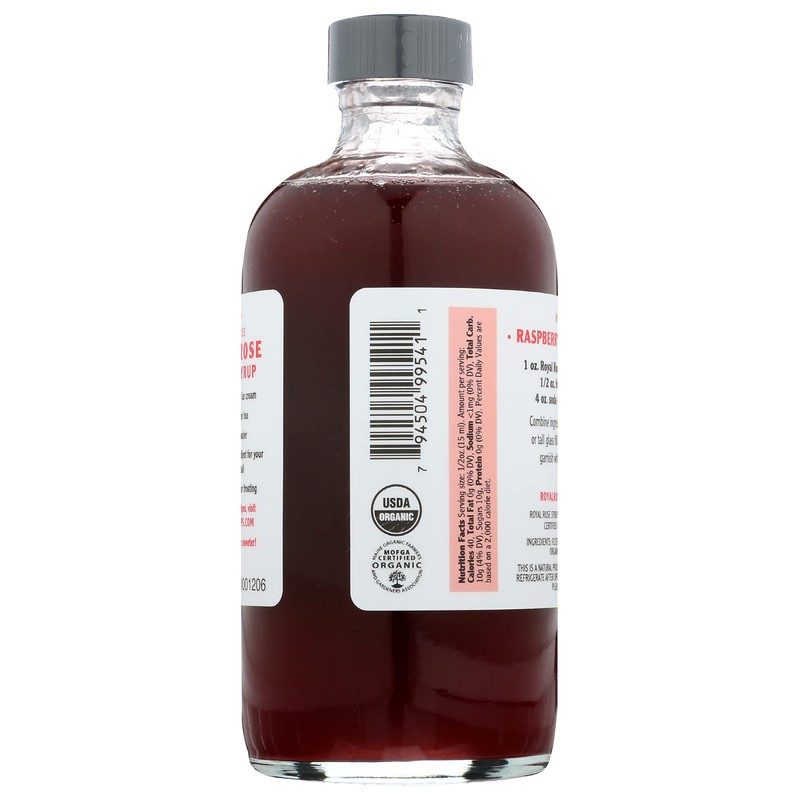 ROYAL ROSE Organic Raspberry Simple Syrup, 8 FZ