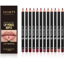 Juego de 12 delineador de labios, delineador labios de Larga Duración y Resistente al Agua, lip liner para Definir los Labios y Maquillaje Diario