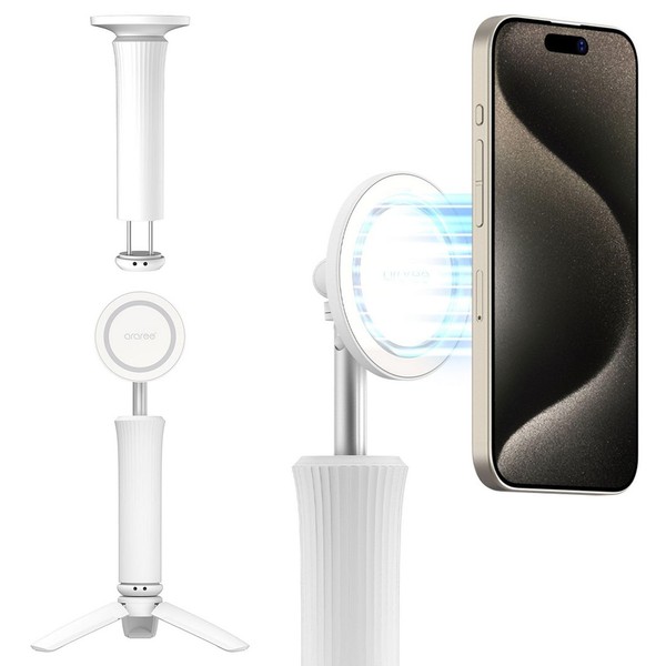 [araree] MagSafe Compatible Selfie Stick for Smartphones, Tripod, Length, Angle,