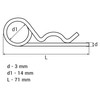 SKIR'CO (2 Pack) Galvanised Steel Spring Pins 3mm Double Ring