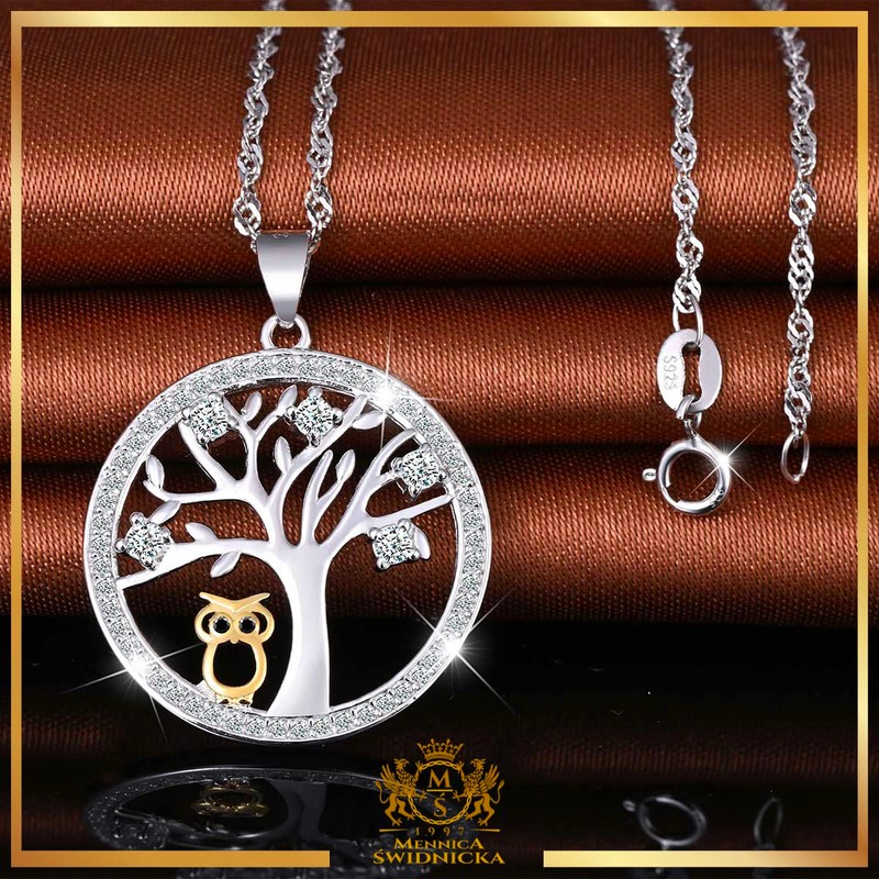 MŚ 1997 MENNICA ŚWIDNICKA Women's Owl Tree of Life Necklace