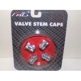MAXPLUS SET OF 4 SILVER ALUMINUM METAL ALLOY TIRE VALVE STEM CAP/CAPS COVERS DUST COVER