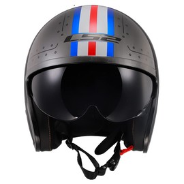 LS2 Helmets Open Face Spitfire Spark Helmet (Brushed Alloy - Medium)
