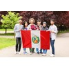 DANF Peru Flag 3x5 Ft Thick Polyester, Fade Resistant, Brass
