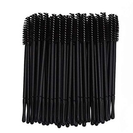Desechables Cepillos de Pestañas Kit, Paquete de 100 kits de herramientas de pincel de maquillaje de aplicador de varillas de pincel de pestañas desechables Cepillos de Cejas(negro)