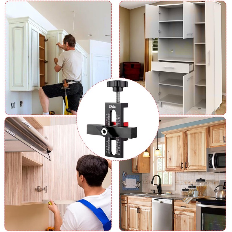 Cabinet door Mounting Jig, Cabinet Hardware jig with Adjustable Positioner