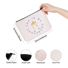 TSOTMO Bubbly Gift in My Champagne Era Makeup Bag Cocktail Lover Gift Cocktail Club Gift for Women Wife (My Champagne Bag CA)