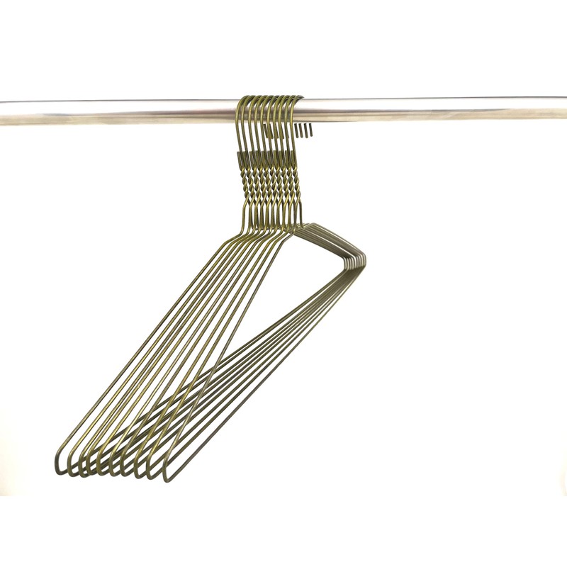 DODIN HOME 10 Bronze Wire Hangers Space Saving Metal Coat